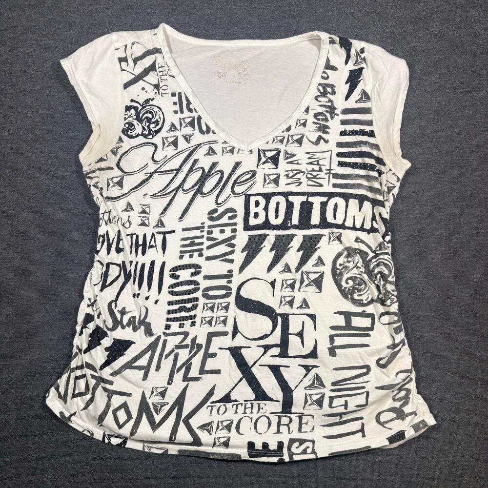 Y2K Mcbling Apple Bottoms Rhinestone All Over Print Top